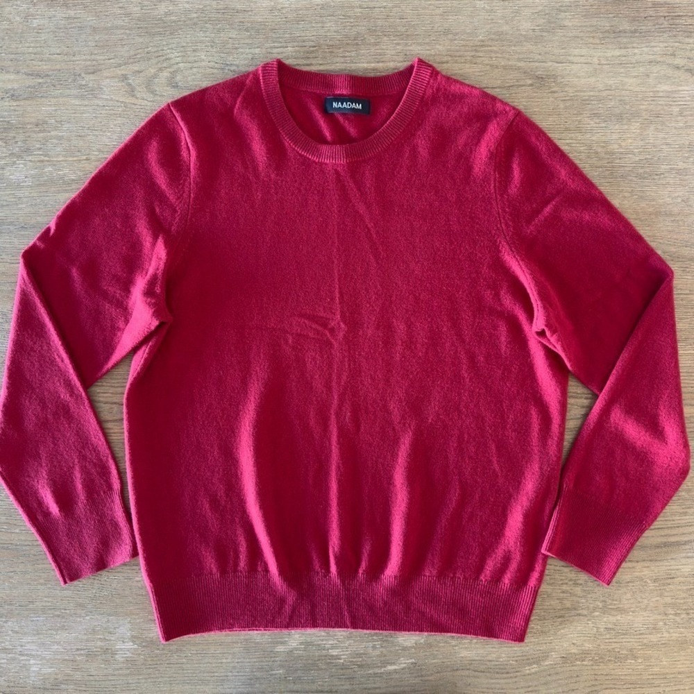 Naadam The Original 100% Cashmere Crewneck Pullover Sweater-Men's Size Large-Red